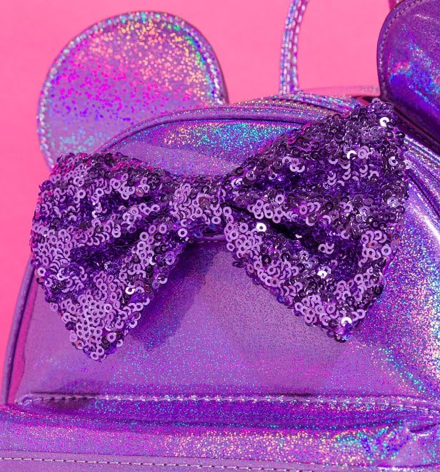 Loungefly Disney Minnie Mouse Crossbody Bag for Women - Sparkly Double Strap Purse - Perfect for Theme Parks, Shopping & Everyday Use