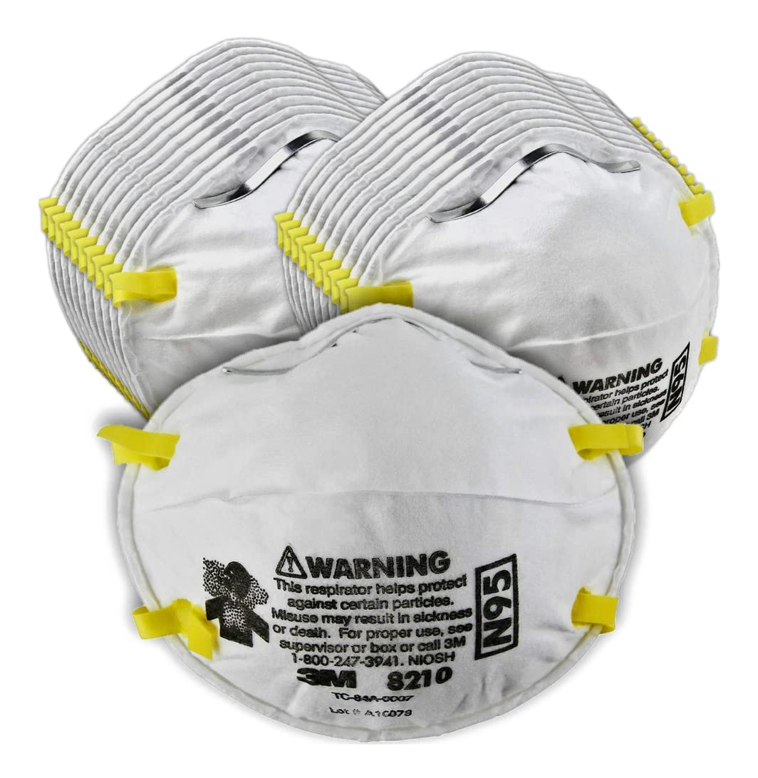 3M N95 Disposable Respirators - Advanced Filter (8 Boxes, 20 Masks/Box) for Construction & Healthcare
