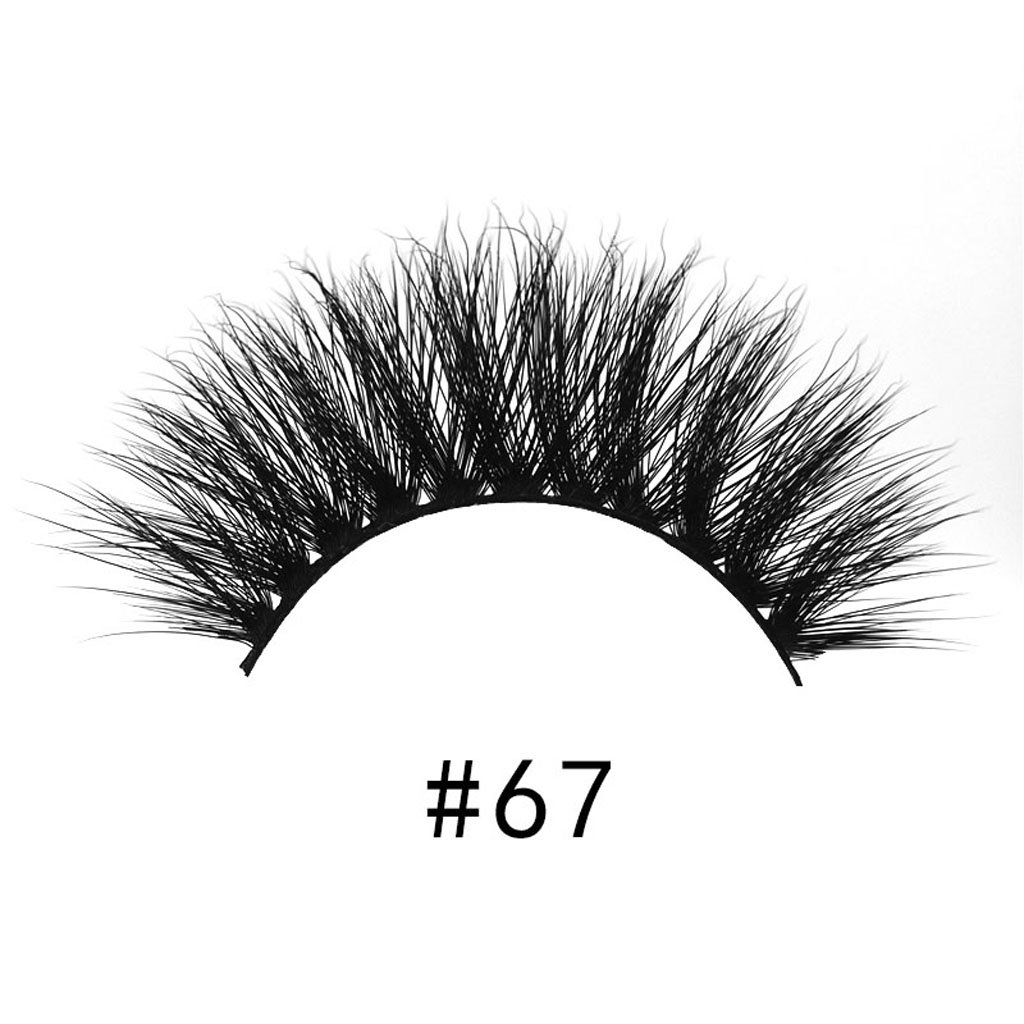 1 Pair False Eyelashes - Long Thick Criss Cross Handmade Eyelash Extensions #67 for Dramatic Eye Makeup & Special Occasions