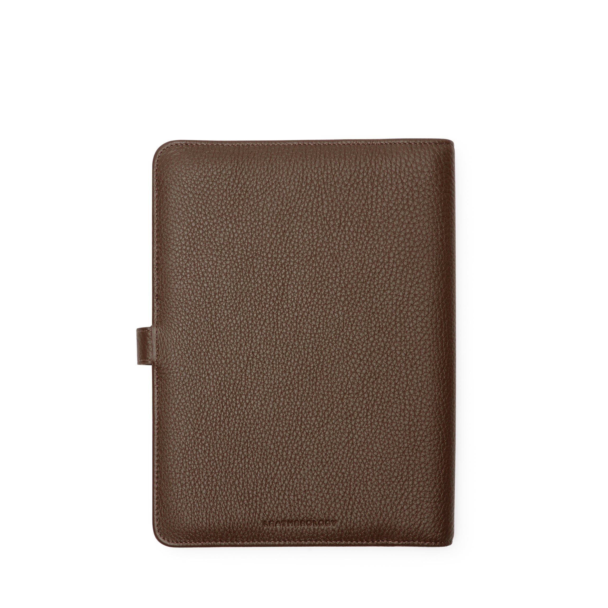 A5 Junior Snap Padfolio Cocoa Brown - Professional Leather Portfolio for Students & Business - Perfect for Meetings, Interviews & School Organization