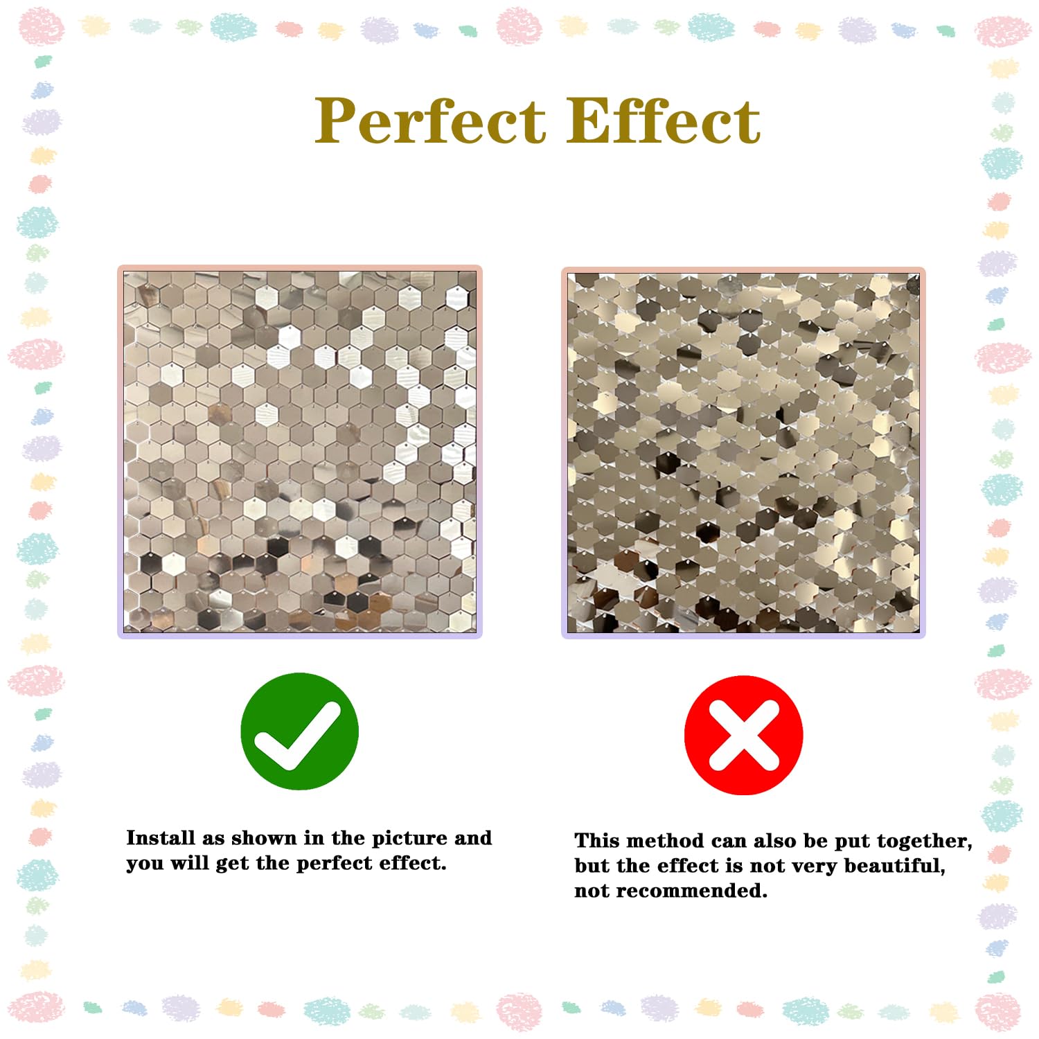 24-Piece Hexagon Sequin Wall Panels - Gold Shimmer Photo Backdrop for Birthday, Wedding, Anniversary & Bridal Shower Decor | Glitter Party Background for Events, Photography & Social Media Posts