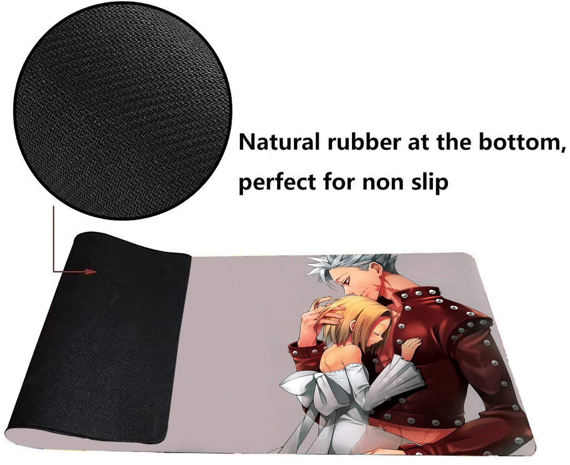 The Seven Deadly Sins Anime Gaming Mouse Pad - Large XXL Non-Slip Desk Mat for Keyboard & Mouse (Meliodas, Ban, Escanor) - Perfect for PC Gaming, Office Work & Anime Decor