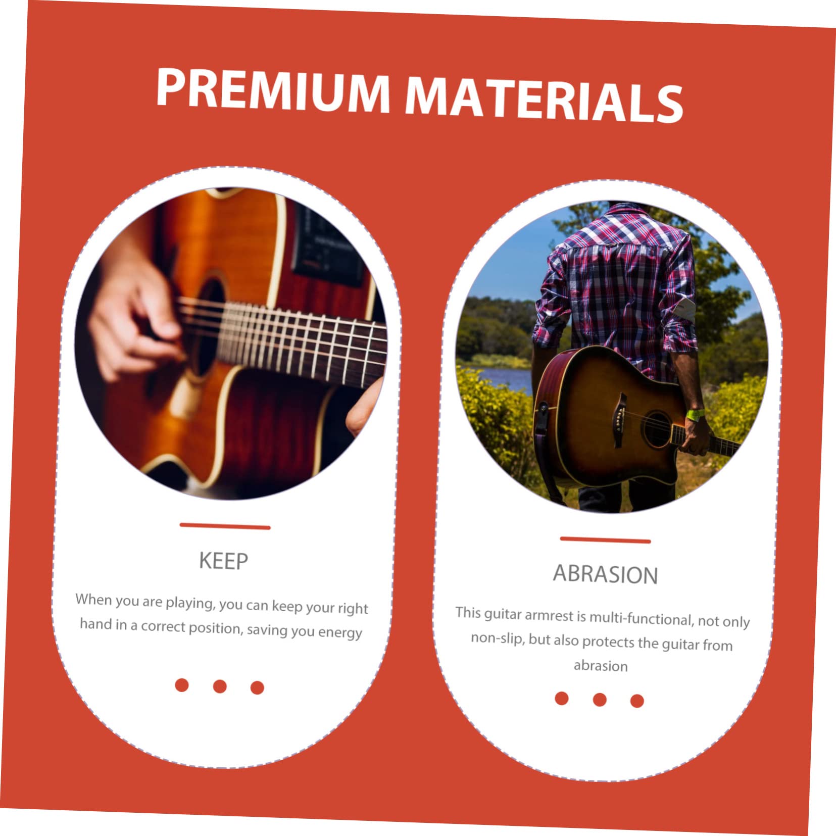 Premium Guitar Arm Rest - Ergonomic Wooden Hand Support for Acoustic & Electric Guitars - Red Guitar Accessories for Comfortable Playing (Perfect for Practice, Performances & Studio Sessions)