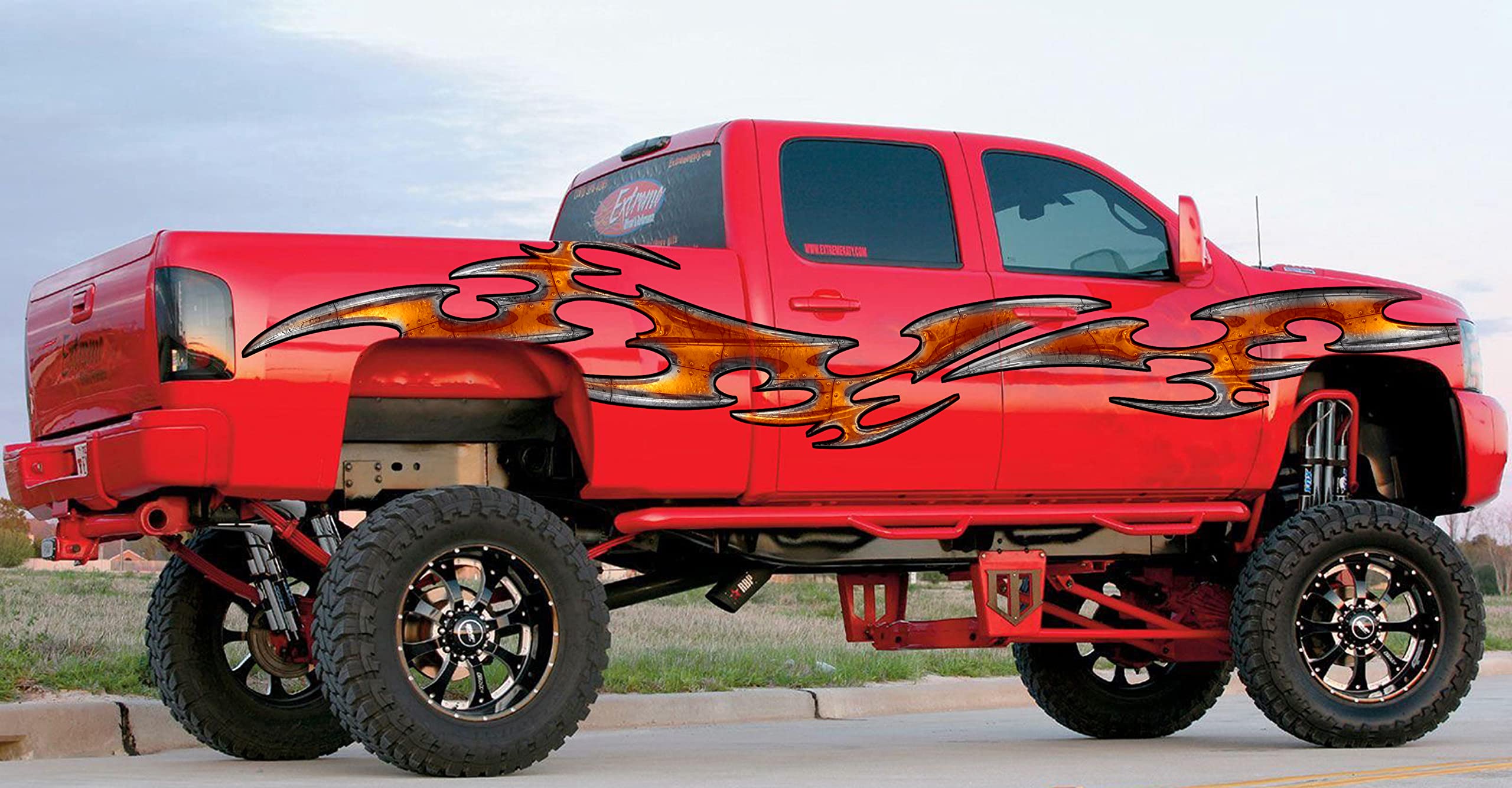 Premium Carbon Fiber Tribal Truck Vinyl Graphics Decal - 20x60 Inches - Waterproof & UV Resistant - Easy to Apply - Enhance Your Truck's Style for Off-Roading & Custom Car Shows
