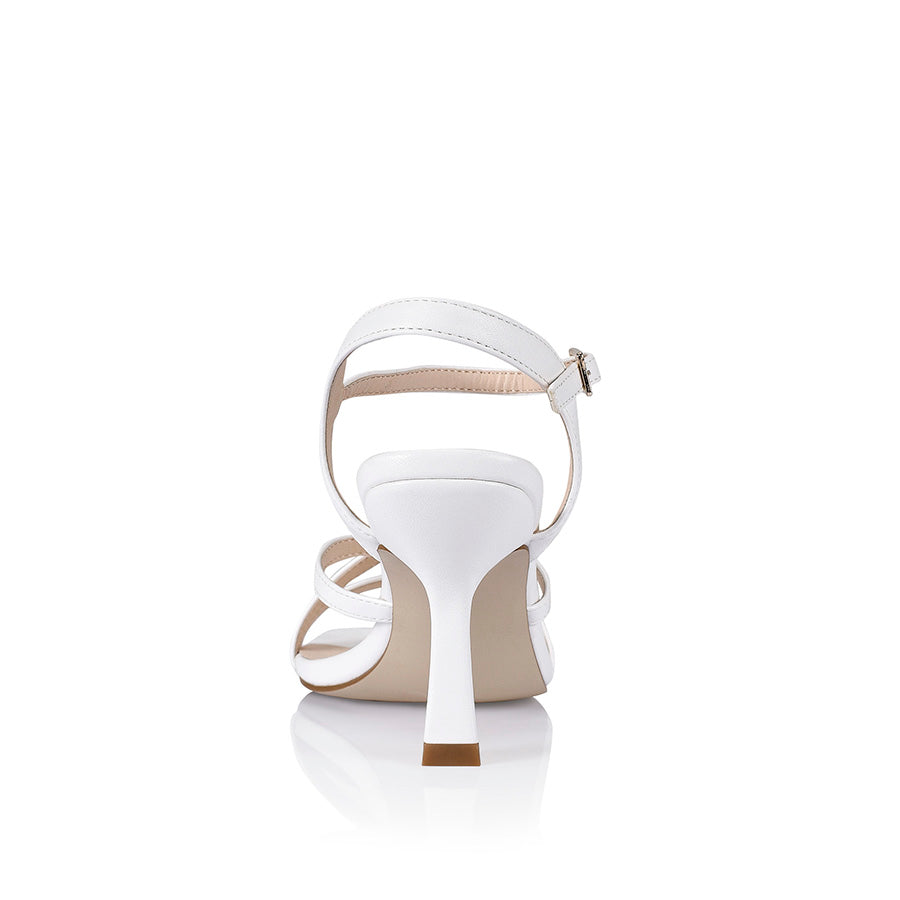 Persimmon Strappy Sandals for Women - White Smooth Leather Summer Sandals | Comfortable Casual & Beach Walking Shoes