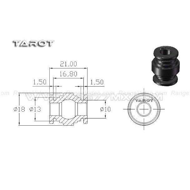 TL100A19 Tarot Gimbal Shock Absorber Ball - Black for Smooth Drone & Camera Stabilization - Perfect for Aerial Photography, Videography, and Action Camera Mounts