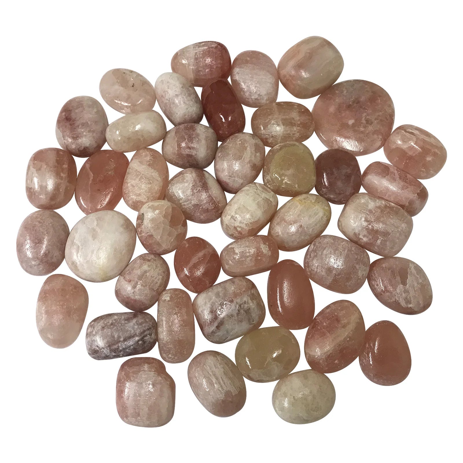 1 lb Natural Polished Rose Calcite Tumbled Stones - Bulk Healing Crystals for Reiki, Meditation, Chakra Balancing & Home Decor