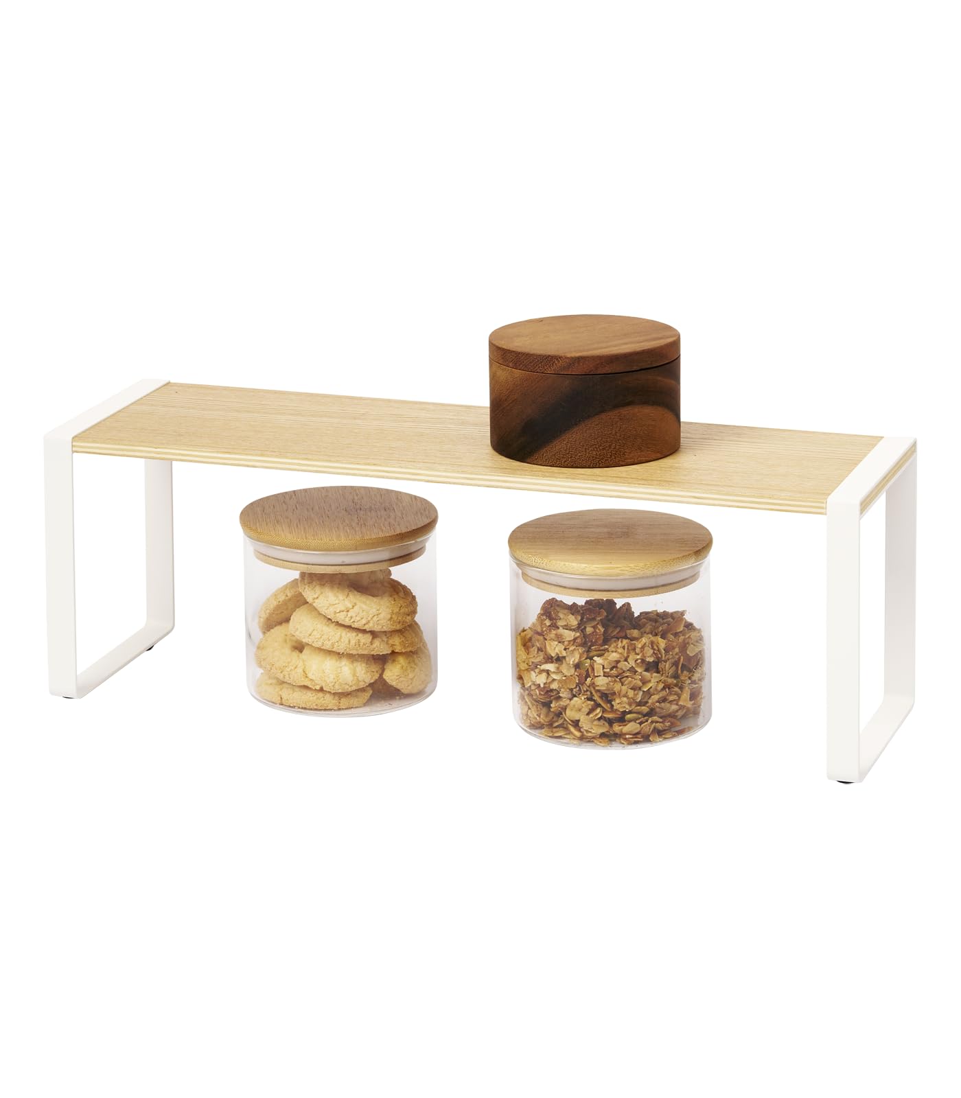 Yamazaki Home Kitchen Rack - Countertop Storage Shelf Organizer with Steel Frame & Wooden Shelves | Space-Saving Solution for Spices, Utensils & Small Appliances
