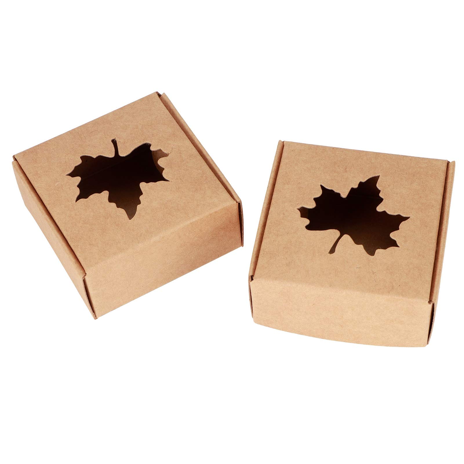 Maple Leaf Kraft Paper Candy Box for Handmade Cake & Gifts