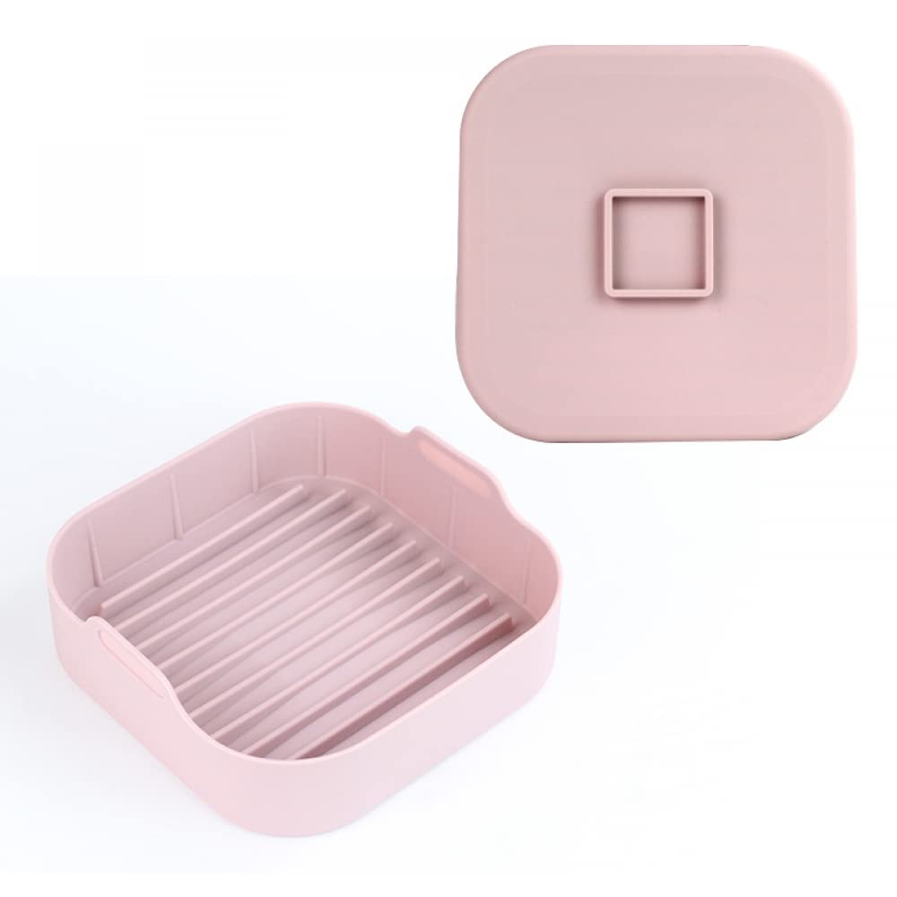 Non-Stick 8-Inch Square Silicone Air Fryer Pot - Replacement Tray for Air Fryer Ovens | Perfect for Healthy Cooking, Meal Prep & Family Kitchen Use