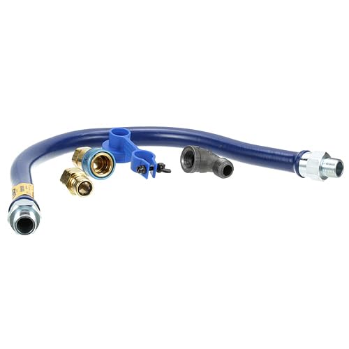 DORMONT 1675BPQ36 3/4 Inch Diameter 36-Inch Blue Snap Fast Hose with 1 Elbow - Perfect for Commercial Kitchens, Beverage Dispensing & Food Service Applications