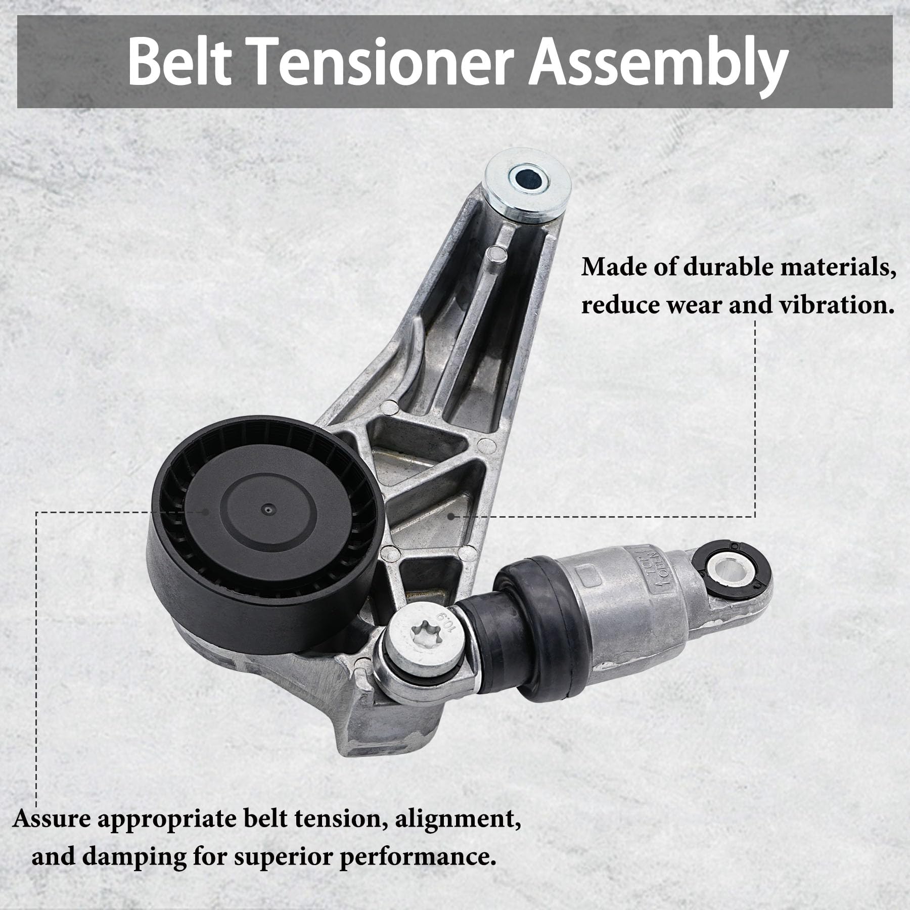 High-Quality Belt Tensioner Assembly with Pulley for 2012-2018 Jeep Wrangler JK V6 3.6L - Replaces 04627038AA, 4627038AA, 39415 - Perfect for Smooth Engine Performance & Off-Road Adventures