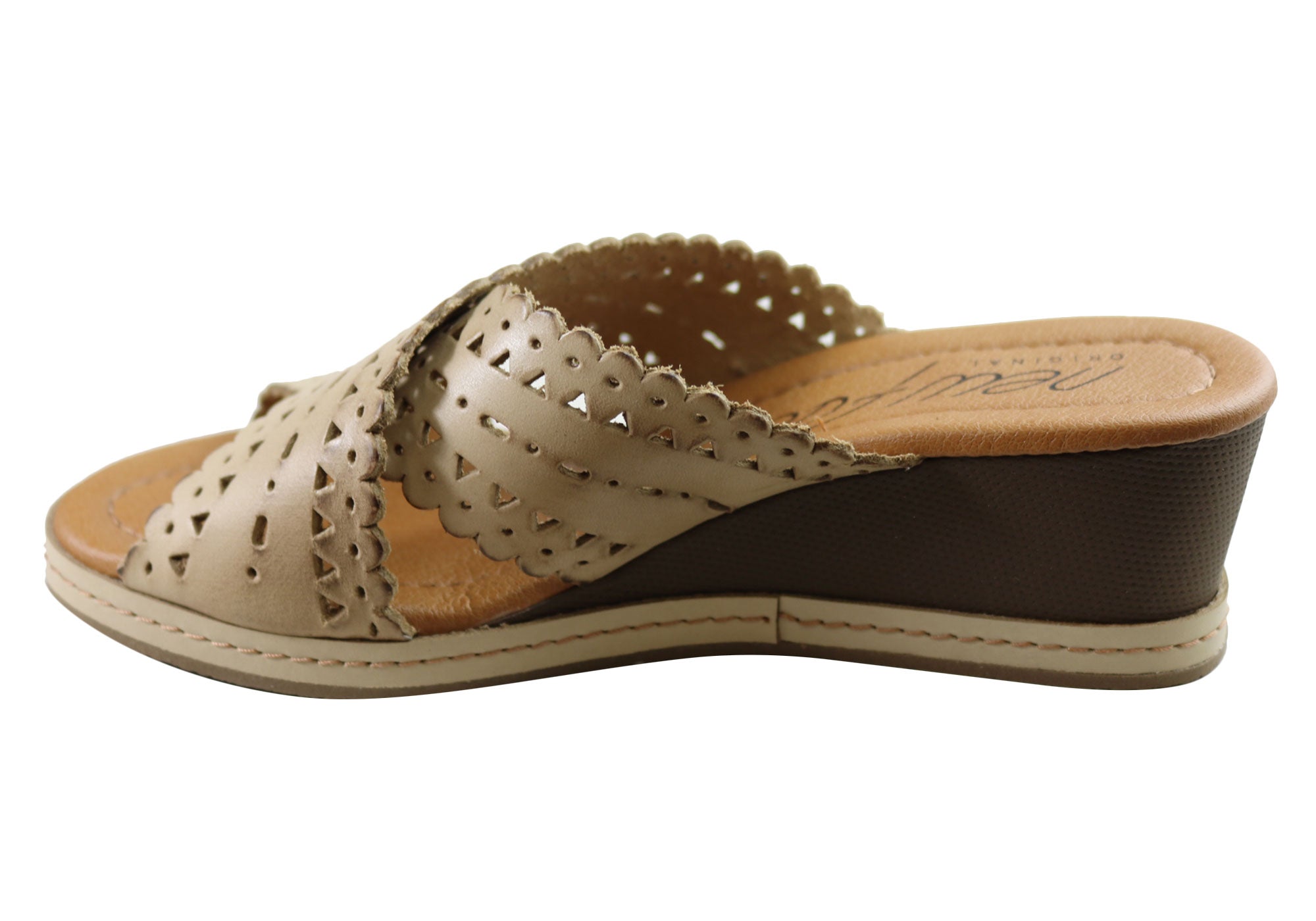 New Tory Women's Leather Wedge Slides Sandals - Comfortable Summer Casual Shoes for Women - Perfect for Beach, Vacation & Everyday Wear