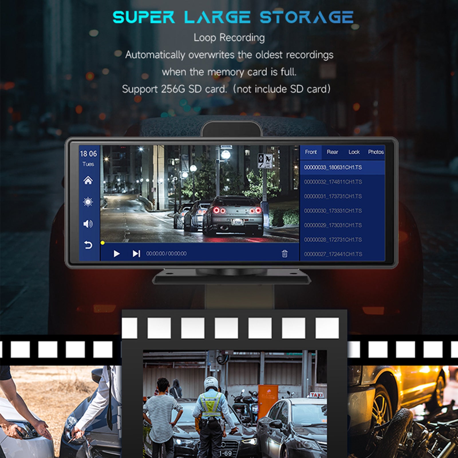 10.26 Inch Smart Screen DVR with NTSC System for RV, Truck & Bus - HD Rear View Backup Camera for Safe Parking & Driving Assistance