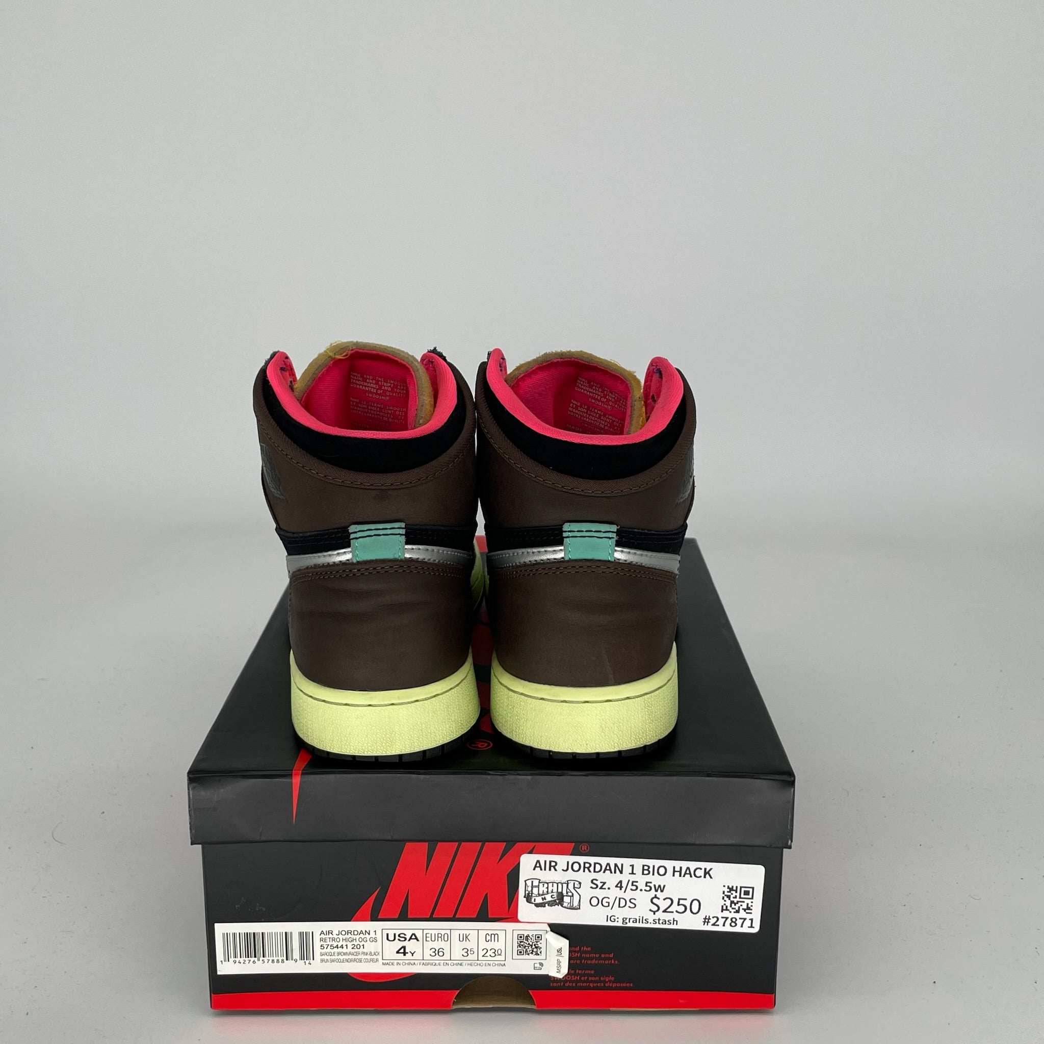 AIR JORDAN 1 BIO HACK Size 4Y Sneakers 575441-201 | Retro Basketball Shoes for Kids | Perfect for School, Sports & Streetwear Fashion