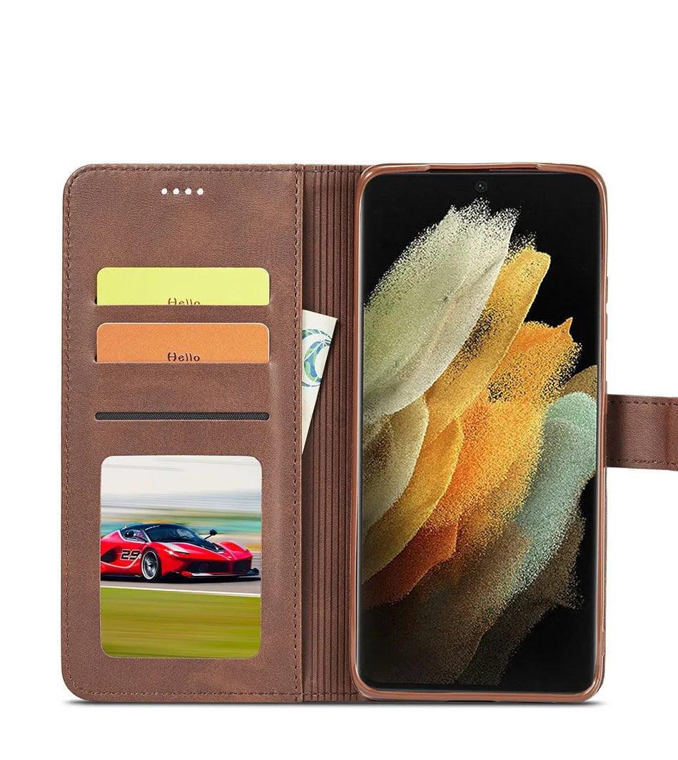 Samsung Galaxy S24 Plus Vegan Leather Wallet Case - Slim Protective Cover with Card Slots for Credit Cards & ID - Perfect for Daily Use, Travel, and Business