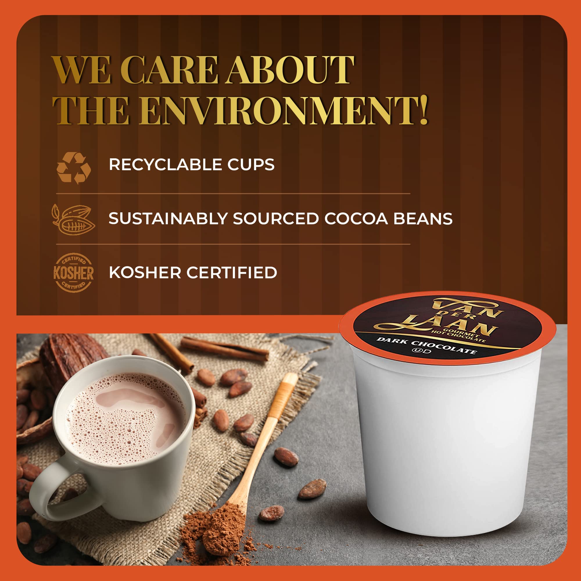 Van Der Laan Chocolate Hot Cocoa Pods - 40 Count Milk Chocolate Gourmet Dutch Hot Cocoa K-Cups, Compatible with Keurig 2.0 & Single Serve Coffee Makers - Perfect for Winter Warmth, Holiday Gifts & Cozy Family Moments
