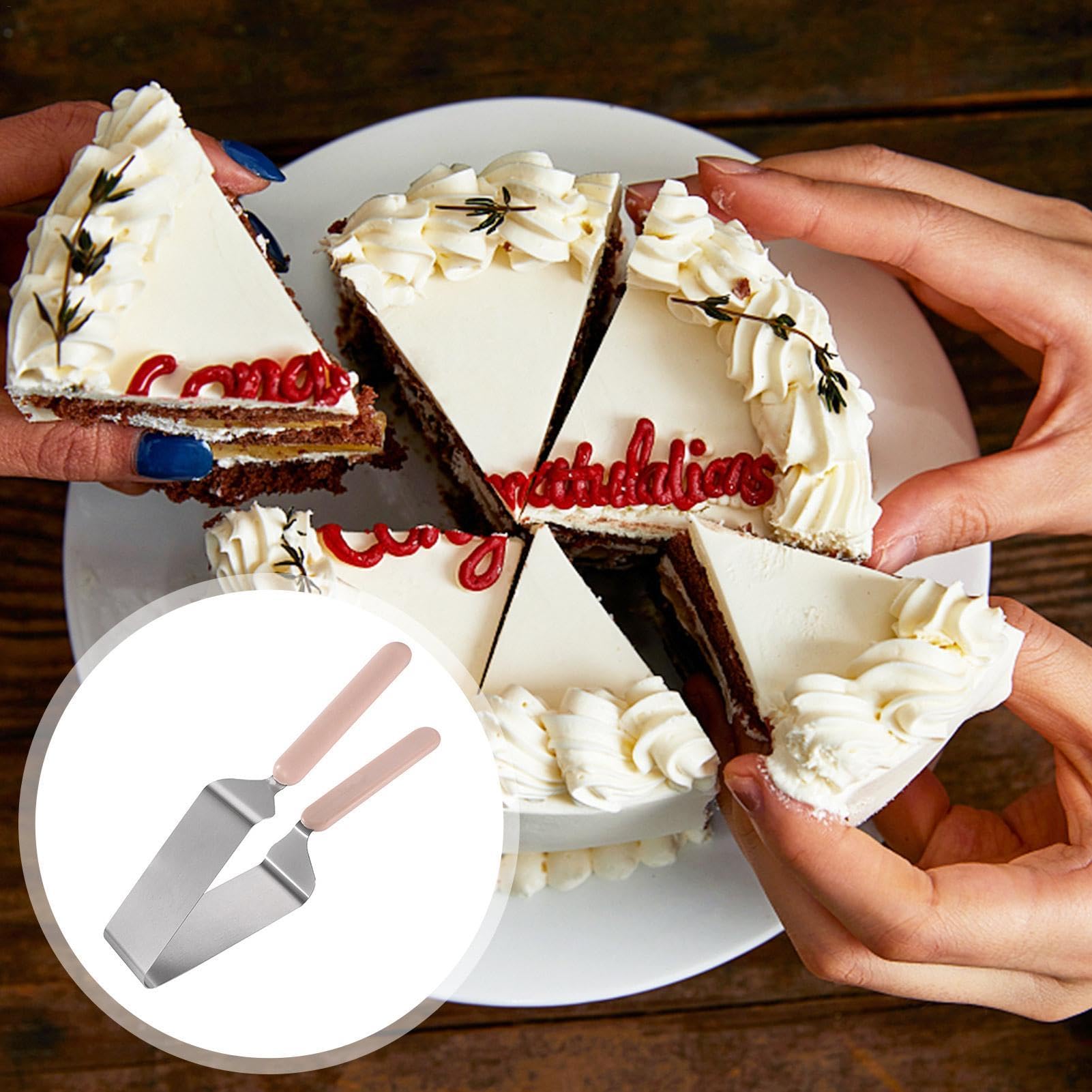 DUDOK 1/2 Pcs Stainless Steel Cake Slicer - 27x5cm Adjustable Pie Cutter & Cake Spatula with Double Ergonomic Handle | Durable Cake Knife for Birthday Parties, Wedding Cakes, Pastries & Desserts | Perfect for Professional Bakers & Home Baking Enthusiasts