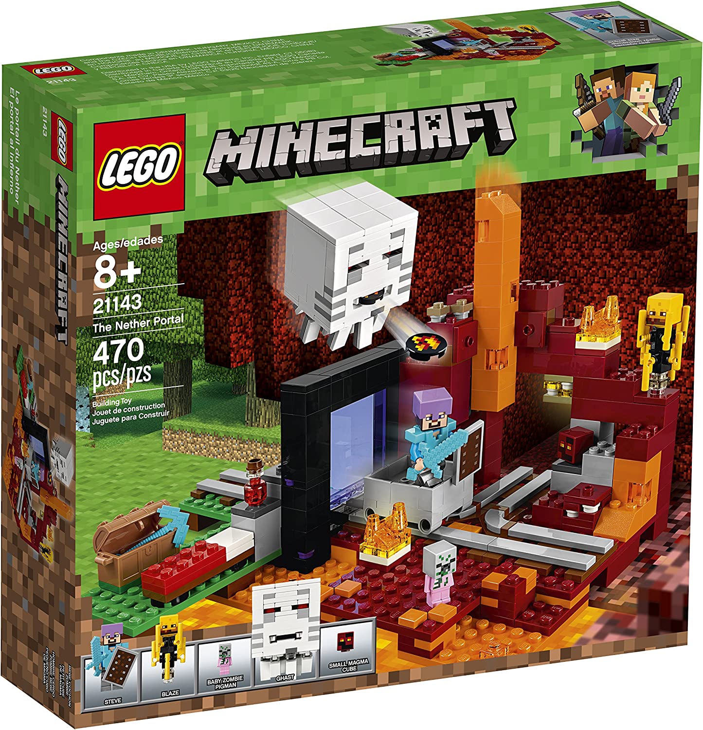LEGO Minecraft The Nether Portal Building Set 21143 - Creative Construction Toy for Kids & Adults, Perfect for Minecraft Fans & Collectors - Build & Play with Iconic Nether Realm Scenes