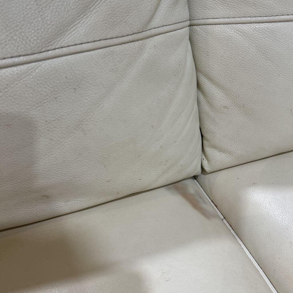 Jason Furniture Genuine Leather 3-Seater Sofa in Ivory - 84