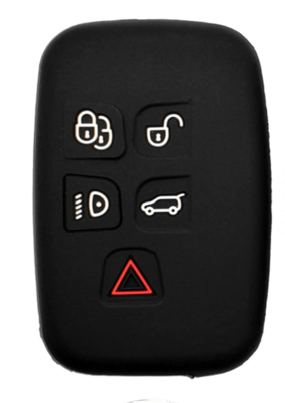 Silicone Rubber Remote Key Case Holder with 5 Buttons - Compatible with 2010-2019 Jaguar F-Pace, F-Type, XE, XF, XFR, S-Type, XJ, XJR, XK & Land Rover LR2, LR4, Range Rover Evoque, Sport - Durable Key Protector for Car Key Fob | Perfect for Daily Use, Travel, and Outdoor Activities