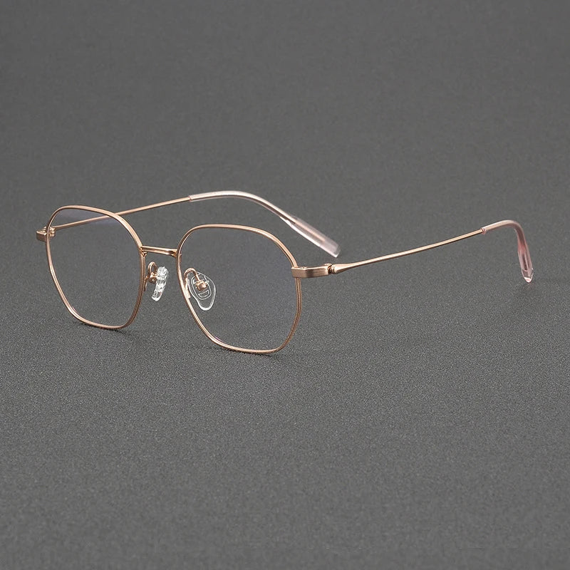 Stylish Unisex Black Titanium Polygon Full Rim Eyeglasses 81033 - Perfect for Work, Reading & Fashion Accessories