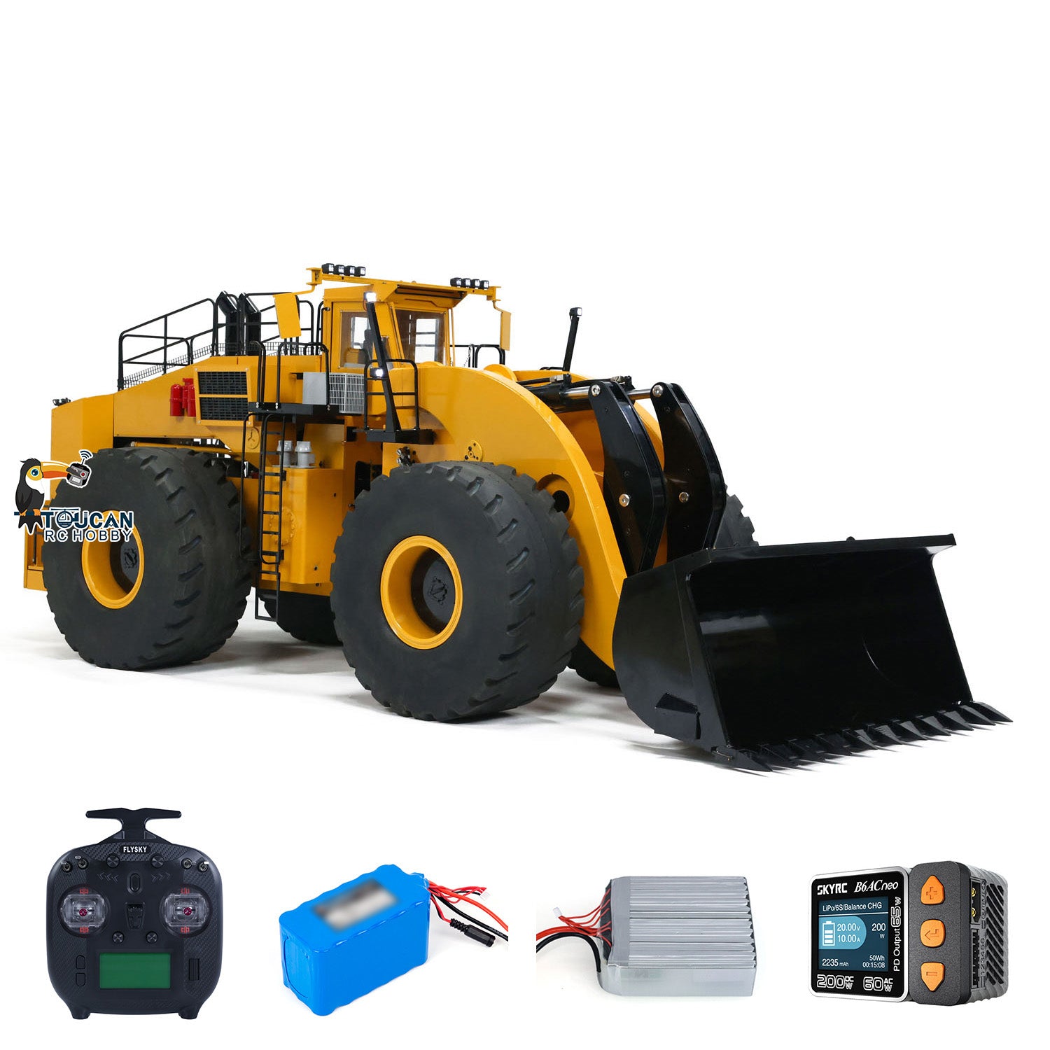 1/14 Scale TOUCAN L2350 RC Hydraulic Loader - Heavy Duty RTR Radio Control Construction Vehicle with ESC, Servo Motor & Smoking Unit - Perfect for Construction Site Play, RC Hobbyists & Collectors