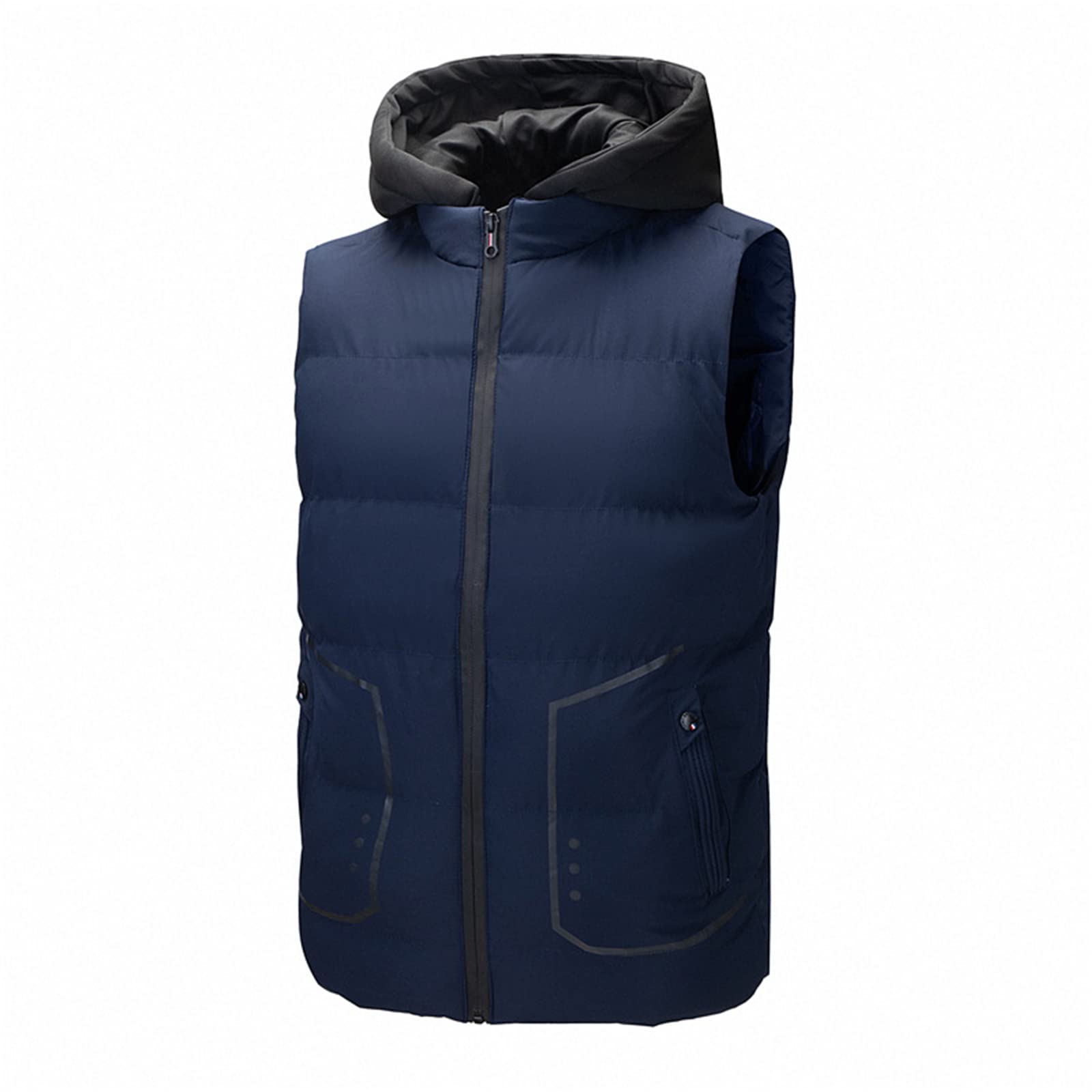 CNBPLS Men's Winter Vest Jacket - Waterproof Sleeveless Hooded Thickened Waistcoat for Outdoor Activities, Hiking & Cold Weather Protection