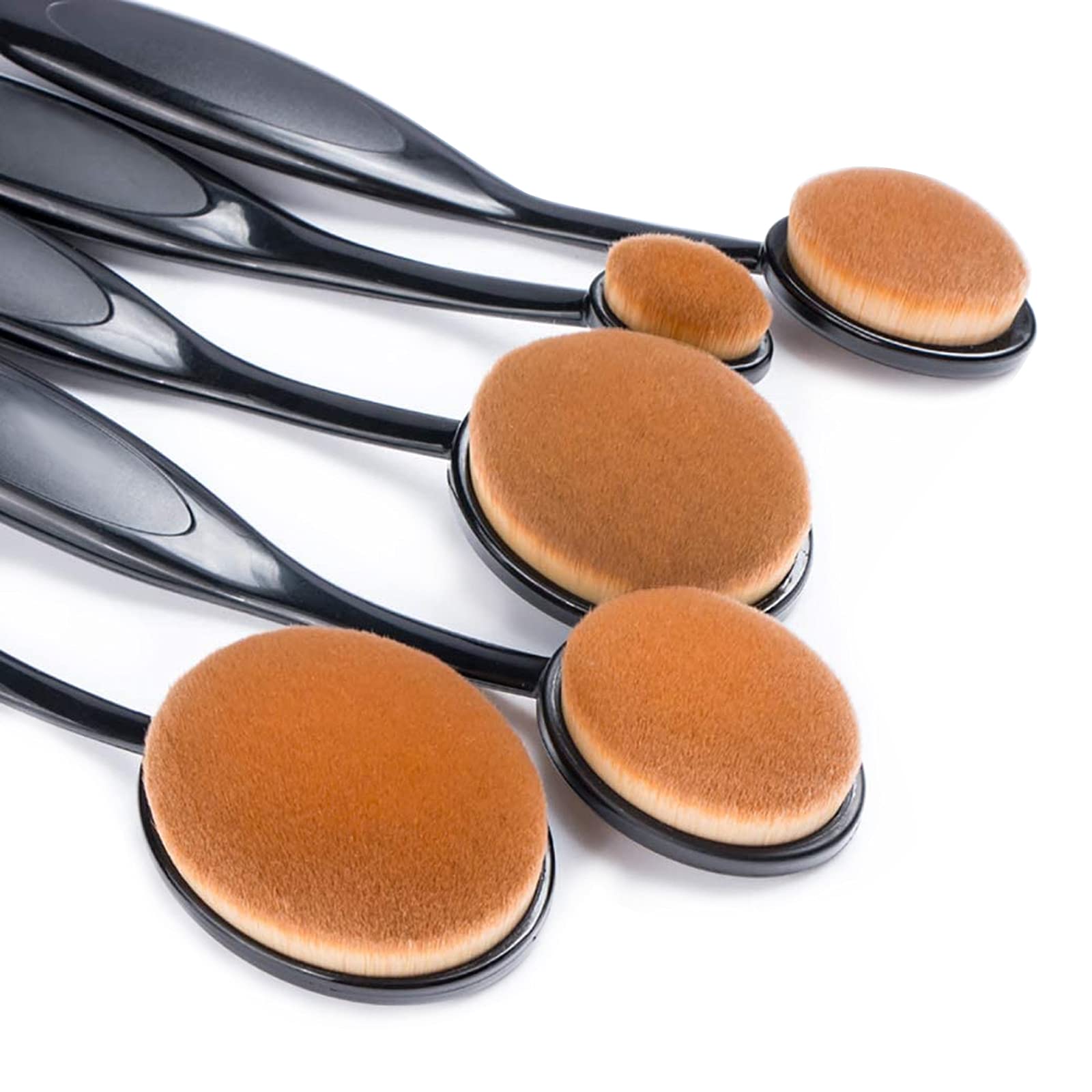 UNIMEIX 5 Pack Oval Ink Blending Brushes for Card Making, Scrapbooking, Stamping - Soft Craft Blender Brushes for Smooth Blending (Brown) - Perfect for DIY Projects, Paper Crafts, and Makeup Application