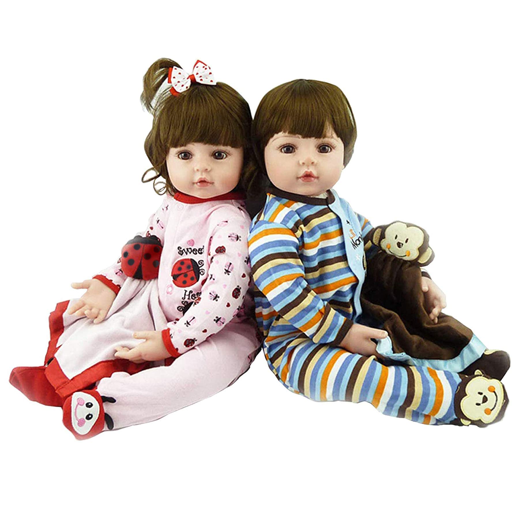 Realistic Silicone Reborn Baby Dolls - Zero Pam Lifelike Twins Boy and Girl for Collectors, Photography, and Nursery Decor