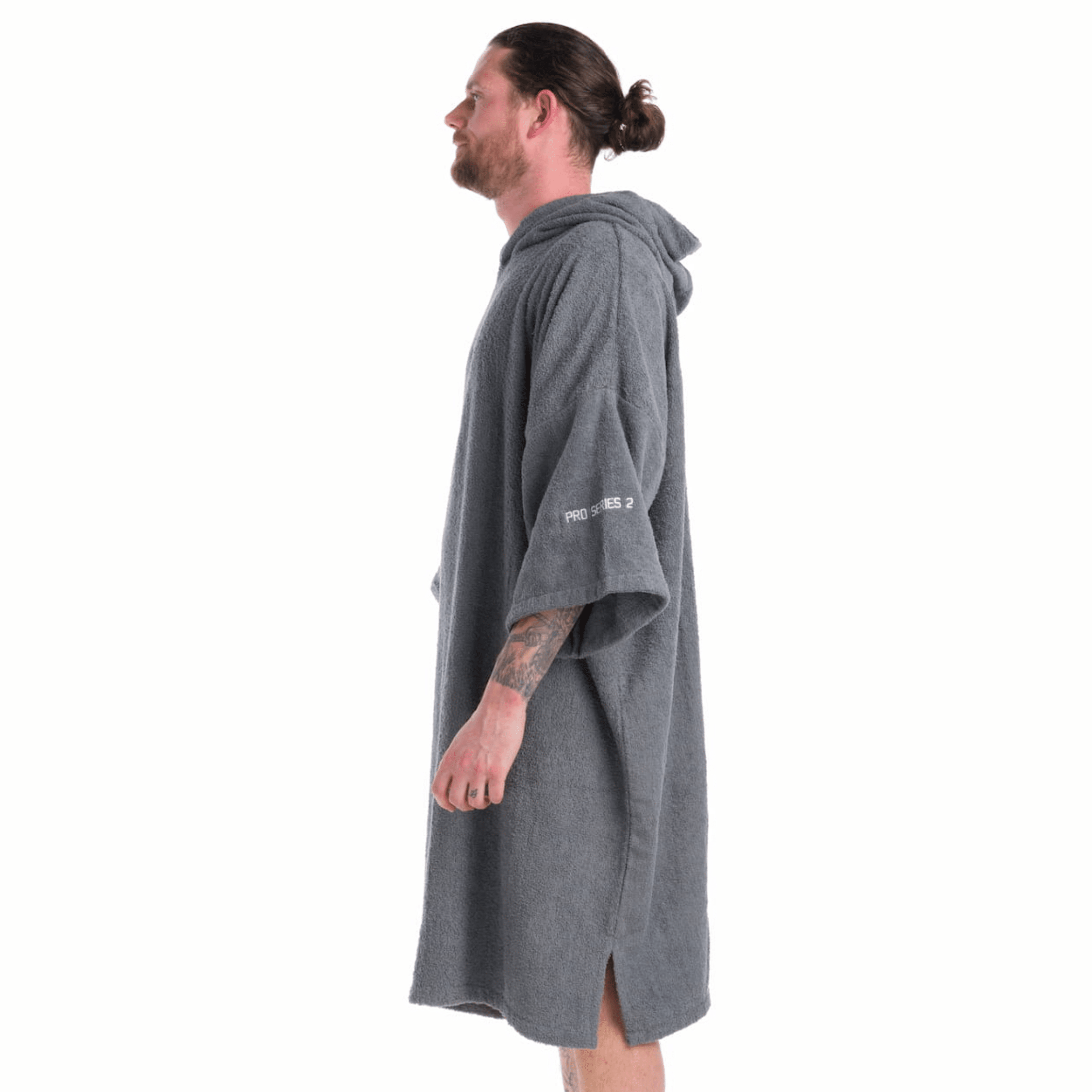 Buz Adults Unisex Hooded Changing Robe - Rock Grey | Waterproof Beach Poncho for Surfing, Swimming & Outdoor Activities