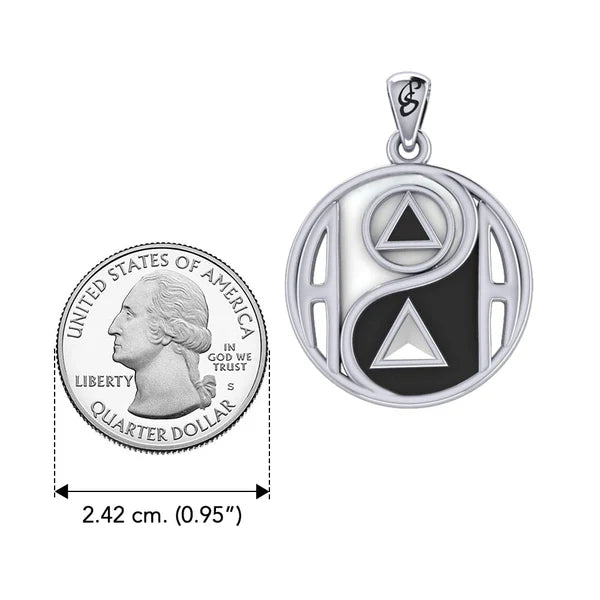 AA NA Recovery Pendant - Sterling Silver Yin Yang Necklace for Addiction Sobriety & Spiritual Balance | Perfect for 12-Step Meetings & Daily Wear