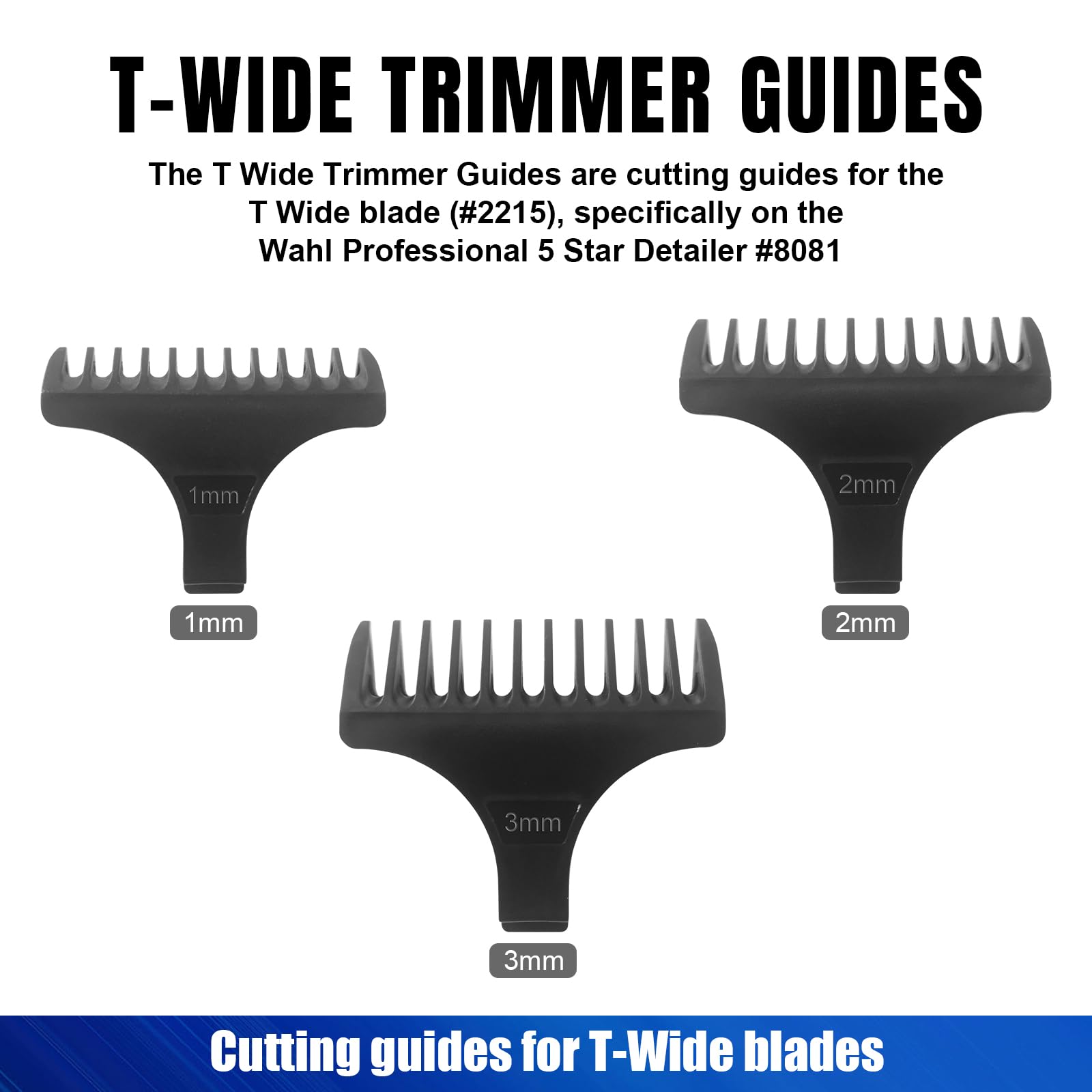 Audoc 2215 T Wide Adjustable Trimmer Blades Replacement for Whal 5 Star Series Detailer (8081) & Cordless Detailer LI (8171) Hair Clippers - Model 2215 - Perfect for Professional Barbers & Home Haircuts