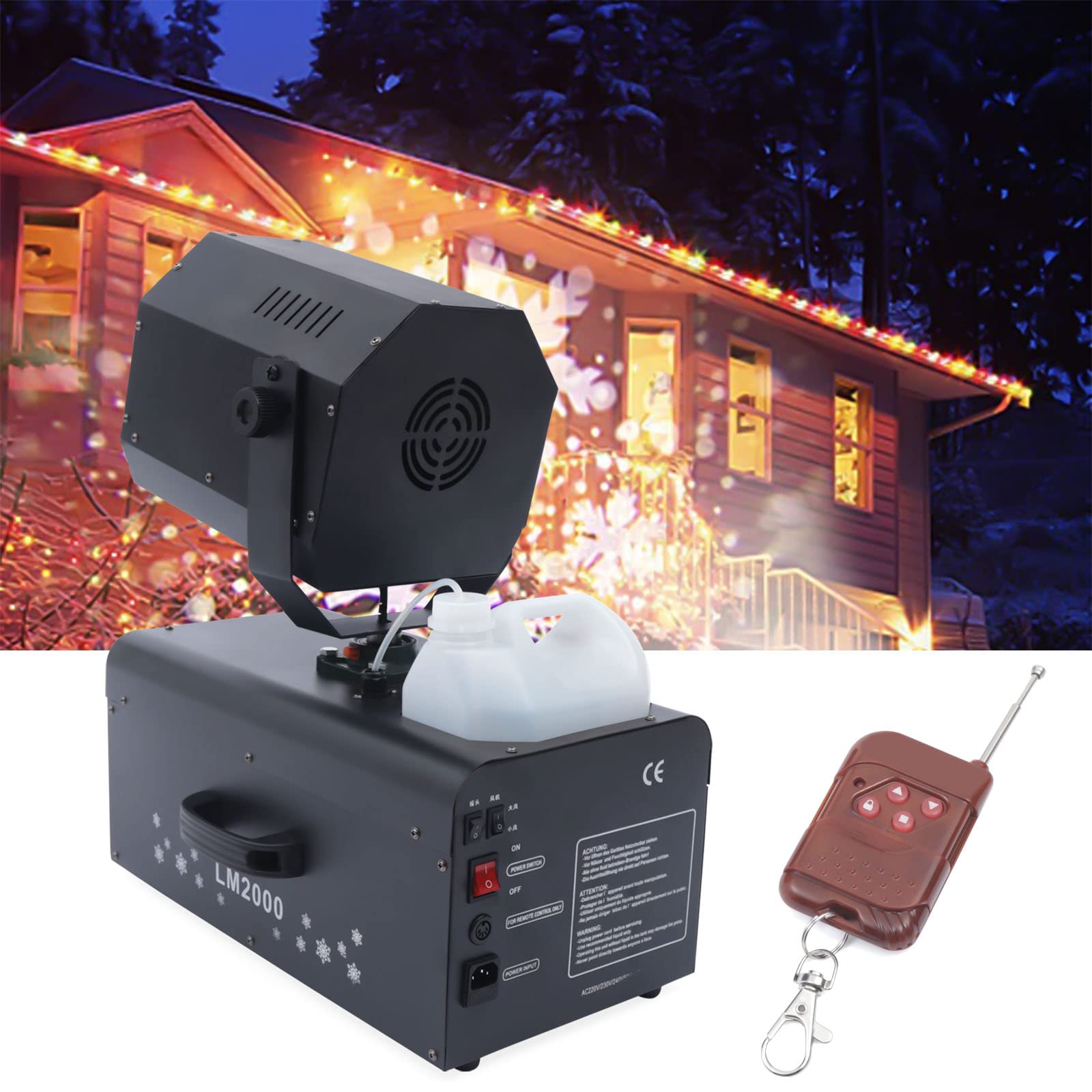 2000W Snow Machine for Stage & Party Effects - High-Powered Snow Blower with Air Box - Perfect for Christmas, Weddings, Kids Parties & Winter Events (Snow Maker Machine)