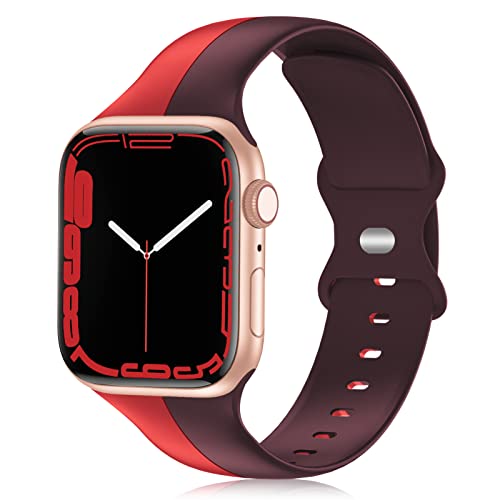 Wewatri Designer Sport Bands for Apple Watch - Soft Silicone Replacement Straps Compatible with iWatch SE/Ultra/Series 8/7/6/5/4/3/2/1 (38mm 40mm 41mm 42mm 44mm 45mm 49mm) - Perfect for Workouts, Running & Everyday Wear