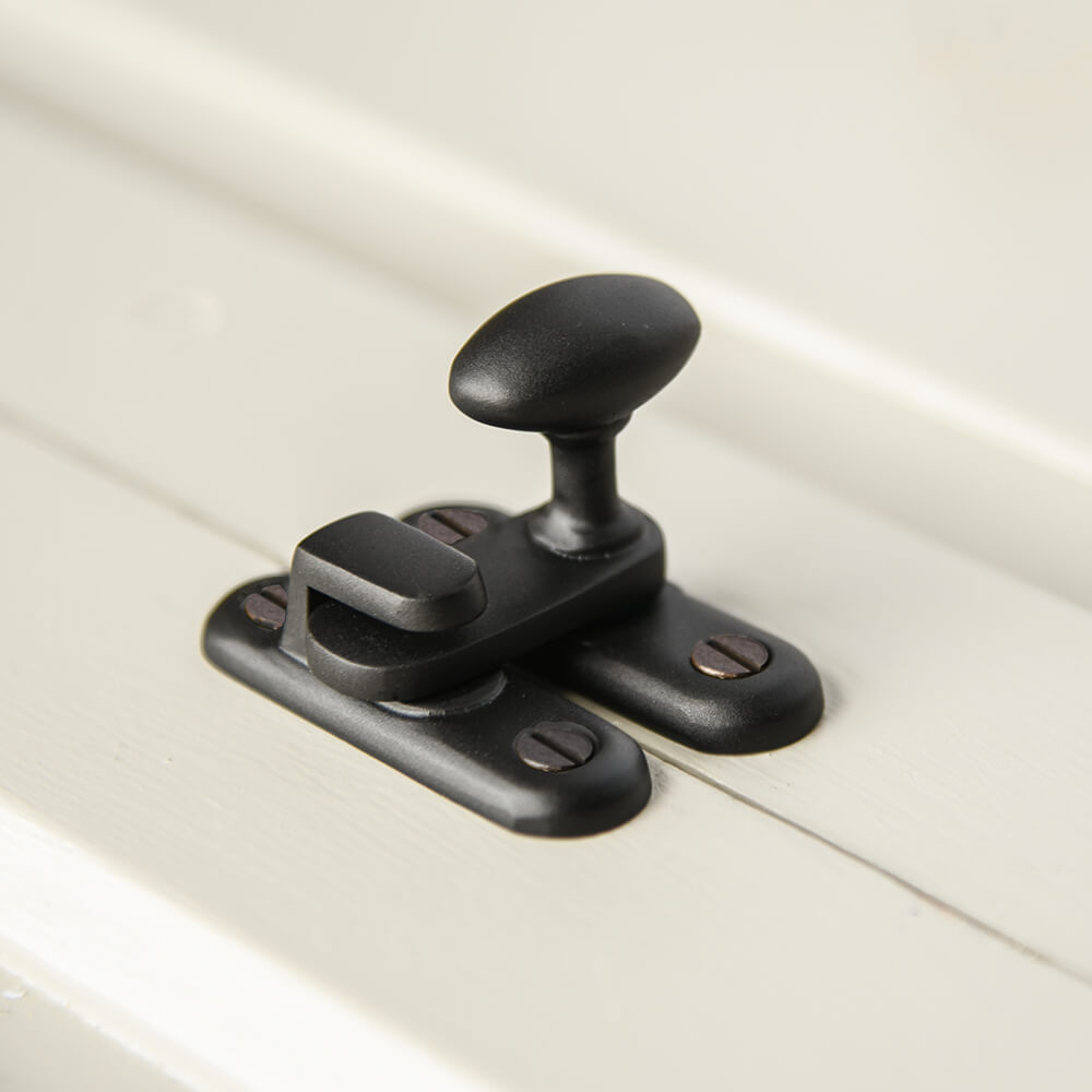 Zero Black Oval Cupboard Catch - Durable Cabinet Latch for Kitchen, Bathroom & Furniture - Secure Drawers & Doors - Easy Installation