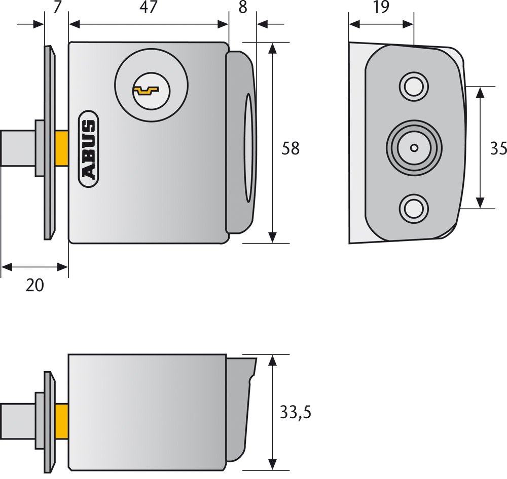 ABUS 26801 FOFTS3002 White Sliding Window Lock Pendant - Secure Door & Window with Opening Concave Design | Ideal for Home, Office & Apartment Security