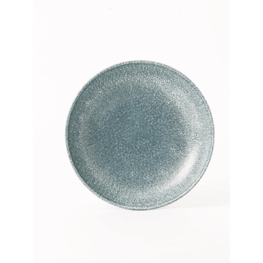 Churchill Studio Prints Raku 15 Oz Coupe Bowl - Topaz Blue Ceramic Dishware (12-Pack) | Elegant Serving Bowl for Salads, Desserts & Entertaining | Durable Stoneware for Home & Restaurant Use