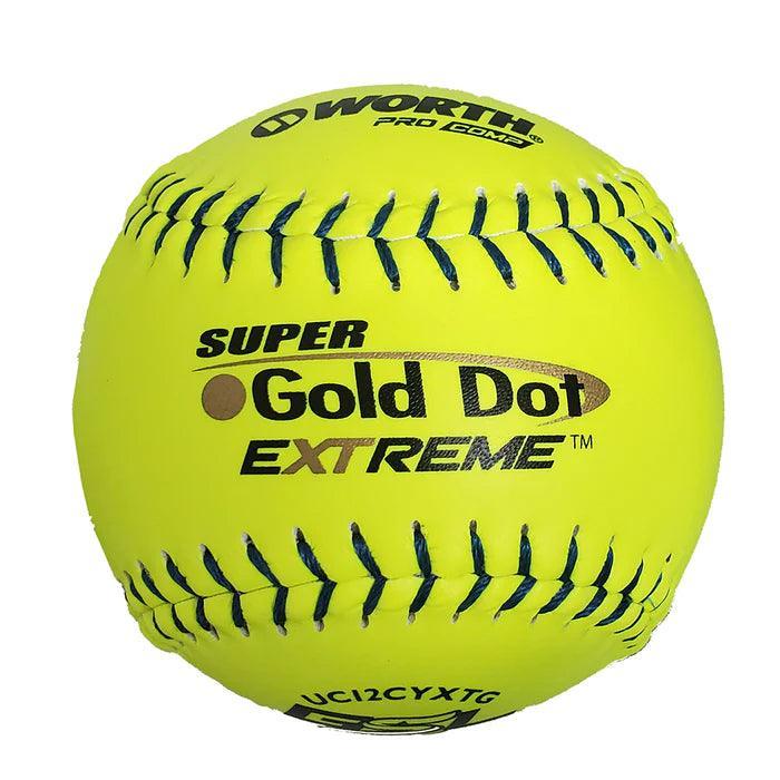 12 Pack Worth Super Gold Dot Extreme GSL Classic M Softballs - Official Game Softballs for Fastpitch & Slowpitch | Perfect for Training, Tournaments & Recreational Play