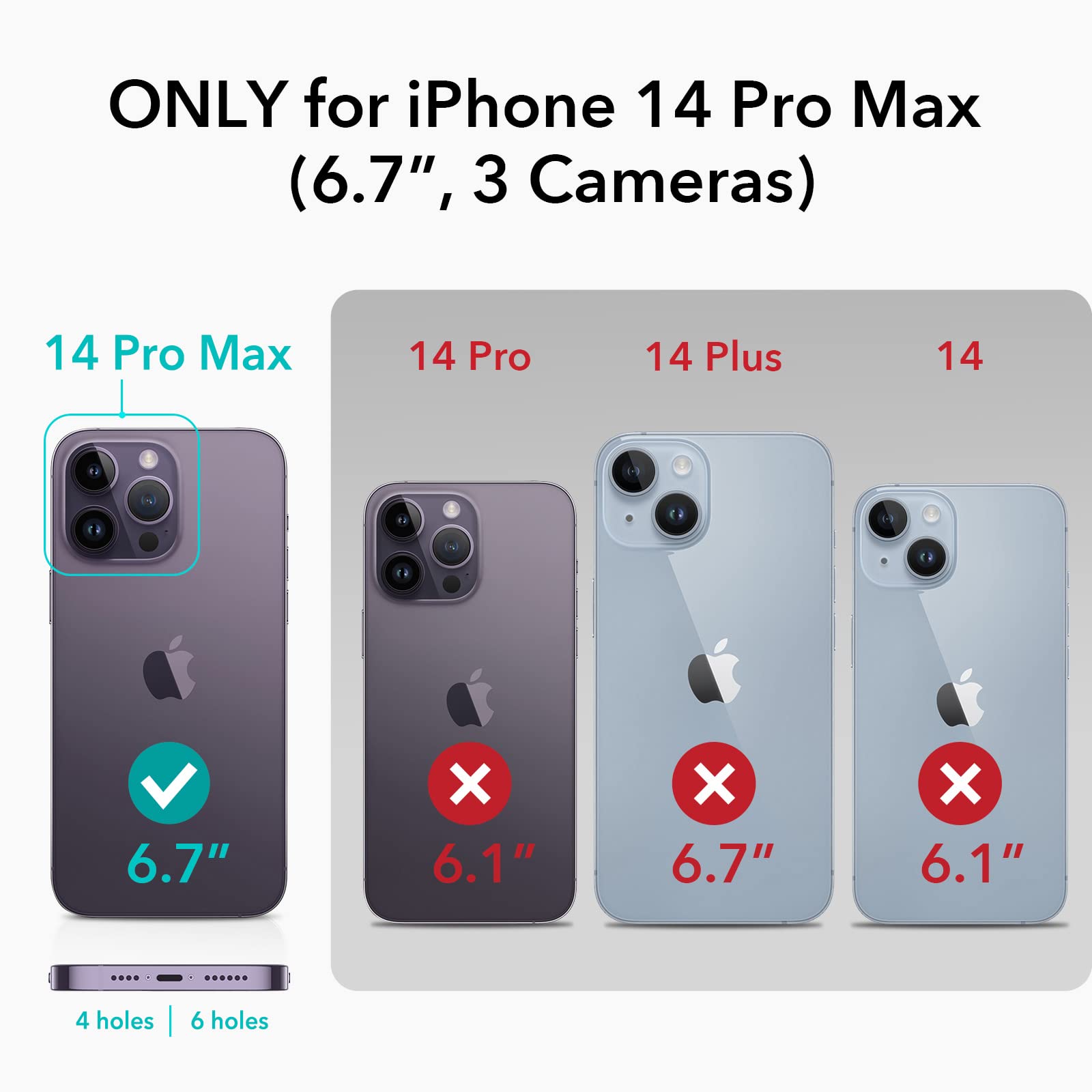 ESR Magnetic Case for iPhone 14 Pro Max 6.7 inch - Military-Grade Shockproof Protection, Scratch-Resistant Clear Black Hybrid Cover with MagSafe Compatibility | Perfect for Work, Travel & Everyday Use