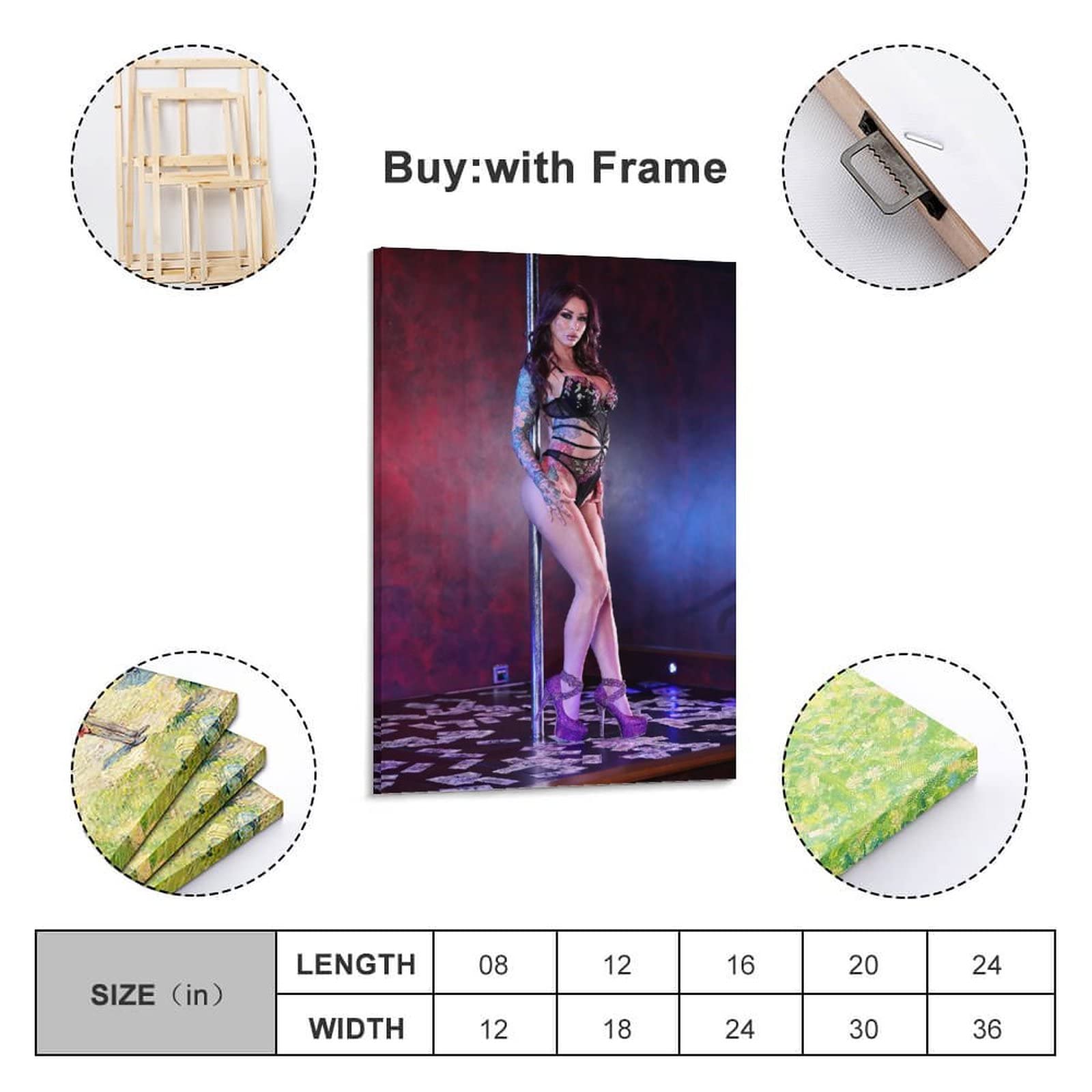 Passionate Pole Dancing Classic Poster Print - Wall Art Canvas for Home, Office & Dorm Decor | Perfect Gift for Birthday & Parties | Bathroom, Living Room & Bedroom Decoration