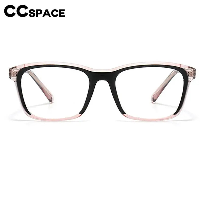 CCspace Unisex Full Rim Square Plastic Eyeglasses 56841 - Stylish & Lightweight Frames for Men & Women - Perfect for Reading, Work & Everyday Wear