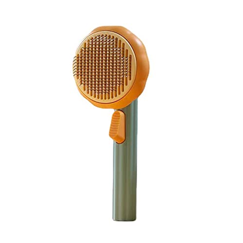 **Self-Cleaning Pet Grooming Brush for Dogs & Cats – Gentle Pumpkin Slicker Brush Removes Loose Hair, Mats & Tangles – Perfect for Puppies, Rabbits & Small Pets (Pumpkin Color) – Ideal for Daily Grooming & Shedding Control**