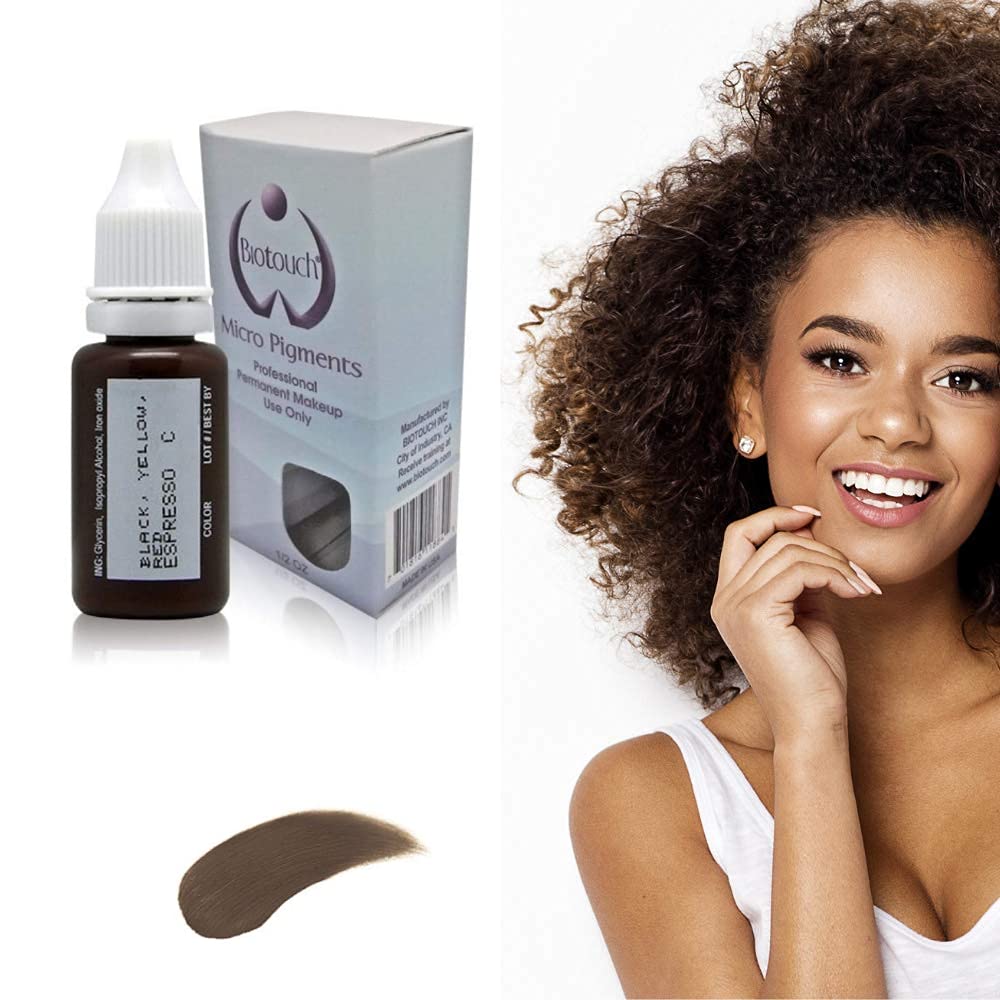 BIO TOUCH Microblading Pigments - 6 Bottles Professional Eyebrow Tattoo Ink Kit for Permanent Makeup | Salon & Home Use | Natural Looking Brows for Microblading, Ombre & Powder Brows
