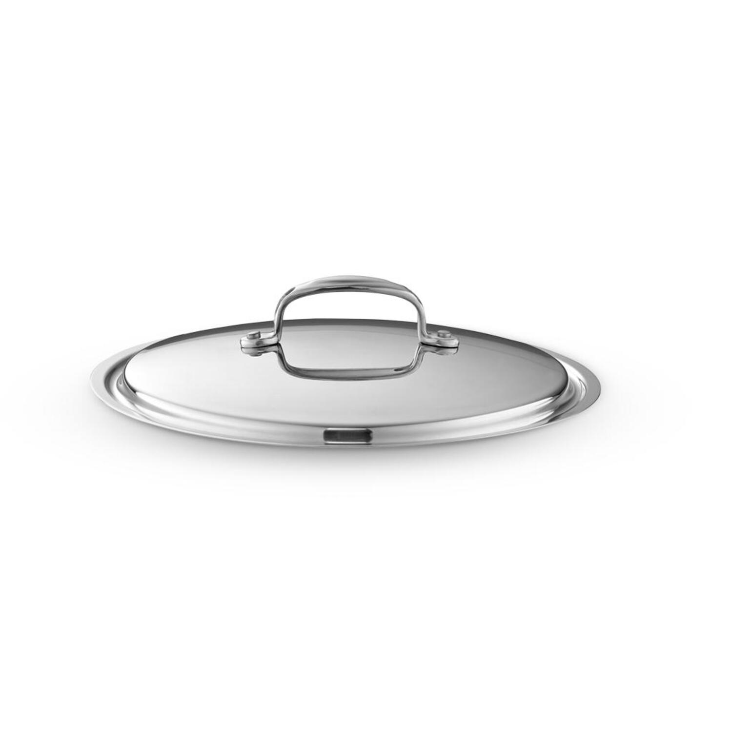 Premium 10.5 Inch Stainless Steel Fry Pan Lid - Durable & Polished Cover for Nonstick & Cast Iron Cookware - Perfect for Frying, Sautéing & Simmering