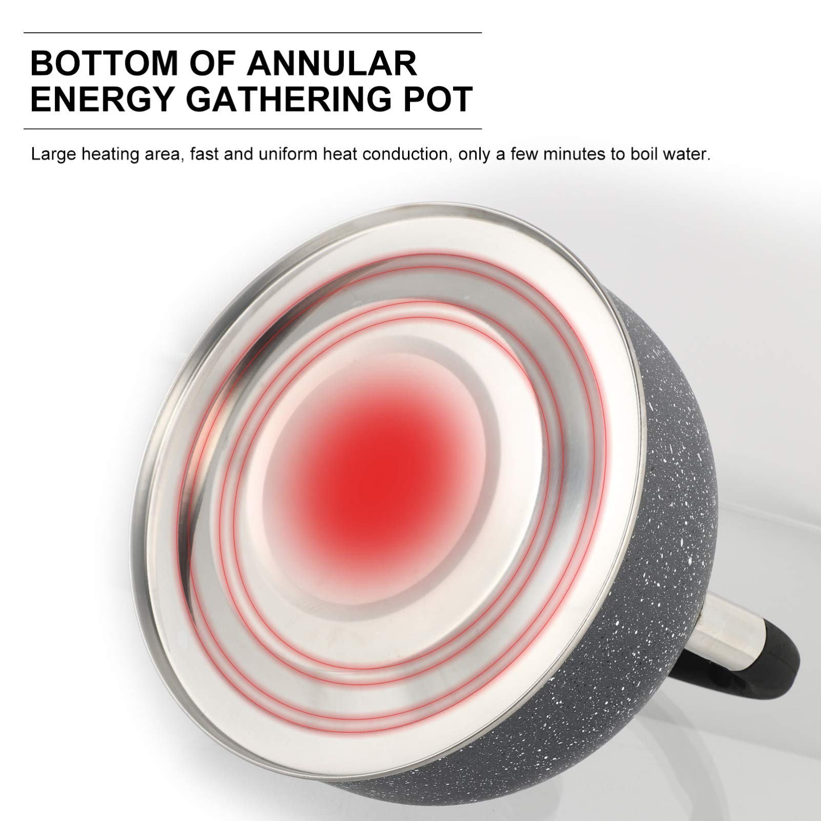 Premium Stainless Steel Whistling Tea Kettle - Hemoton 2.5QT Stovetop Pot Boil Water Kettle for Gas & Electric Stoves - Perfect for Home, Kitchen, Camping & Office Use
