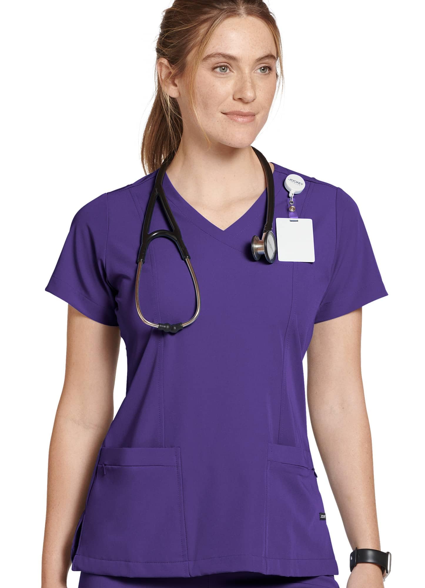 Jockey Scrubs Classic Women’s Mock Wrap Top - Comfortable Nursing Uniform for Healthcare Workers | Perfect for Hospitals, Clinics & Medical Professionals