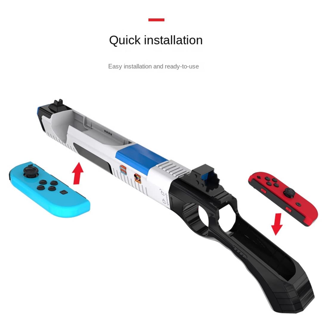 CUZKC Splatoon 2 & Splatoon 3 Compatible Joy-Con Grip Handle - Nintendo Switch Shooting Gun Controller Accessory (Black & Yellow) - Perfect for Multiplayer Gaming and Splatoon Themed Parties