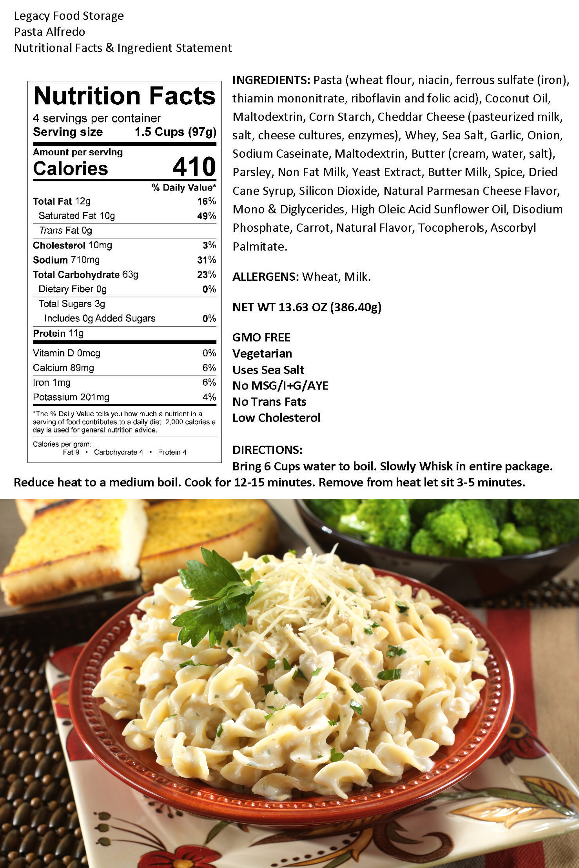 Legacy Premium Breakfast & Entrée Package - 360 Servings | Long-Term Food Storage | Emergency Preparedness & Camping Meals