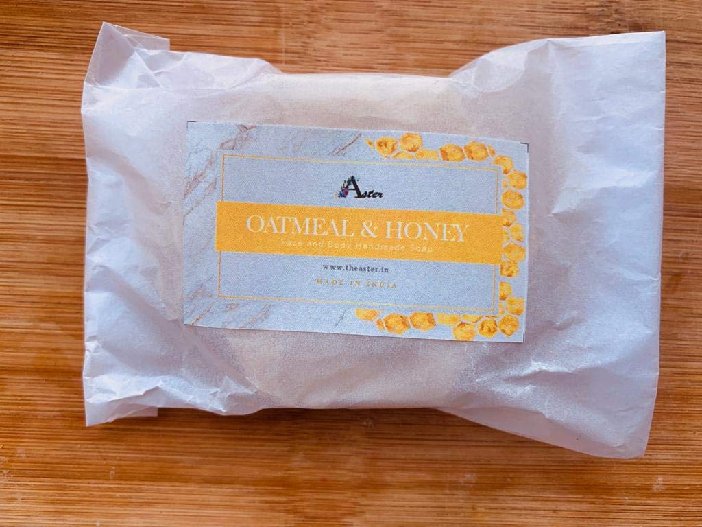 Handmade Honey & Oatmeal Soap (Pack of 2) - 60g Each | Natural Moisturizing Soap for All Skin Types | Men & Women | Pure Essential Oils | Perfect for Dry Skin Care & Daily Gentle Cleansing